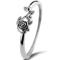 CAOSHI Vintage Simple Design Rings Retro Do Old Rings for Women Old Silver Rose Flower Ring