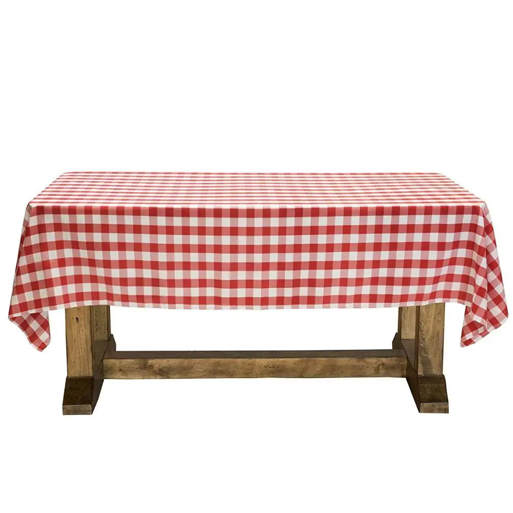 Picnic Rectangular Polyester Checkered Tablecloth Party Table Cloth MegaBDM