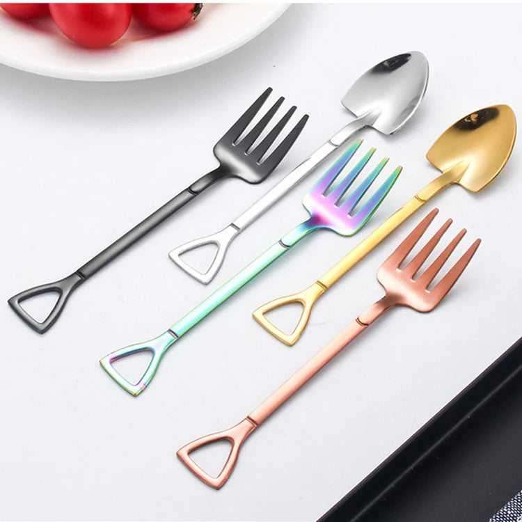 New Product Ideas 2021 Fruit Fork Lovely Design Forks and Spoons Stainless Steel Cute Spoon and Fork