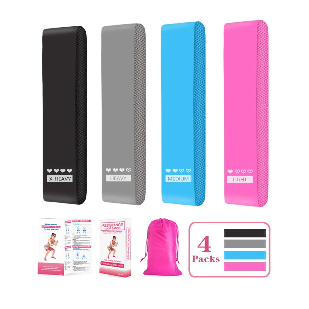 Low MOQ Top Quality Elastic Exercise Workout Bands Loops Lightweight & Portable Resistance Bands Set for Legs and Butt