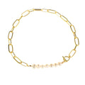 New Design Delicate Copper Geometric Link Chain 18K Gold Plated Choker Necklace for Anniversary