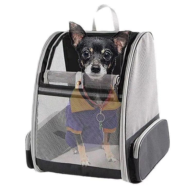 Large Capacity Outdoor Pet Backpack Carrier Lightweight Oxford Portable Zipper Safety Straps for Classic Dogs Cats Travel Bag