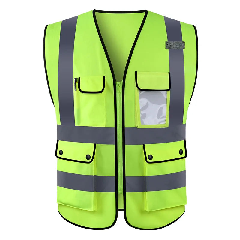 Construction Leader Safety Vest for Night Cycling Reflective Fluorescent Jacket for Traffic & Sanitation Fluorescent Clothing