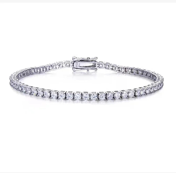 GRA VVS D 3mm Tennis Bracelet Moissanite Stone Ready to Ship Iced Out Tennis Bracelet 3.5mm 4mm for Girls