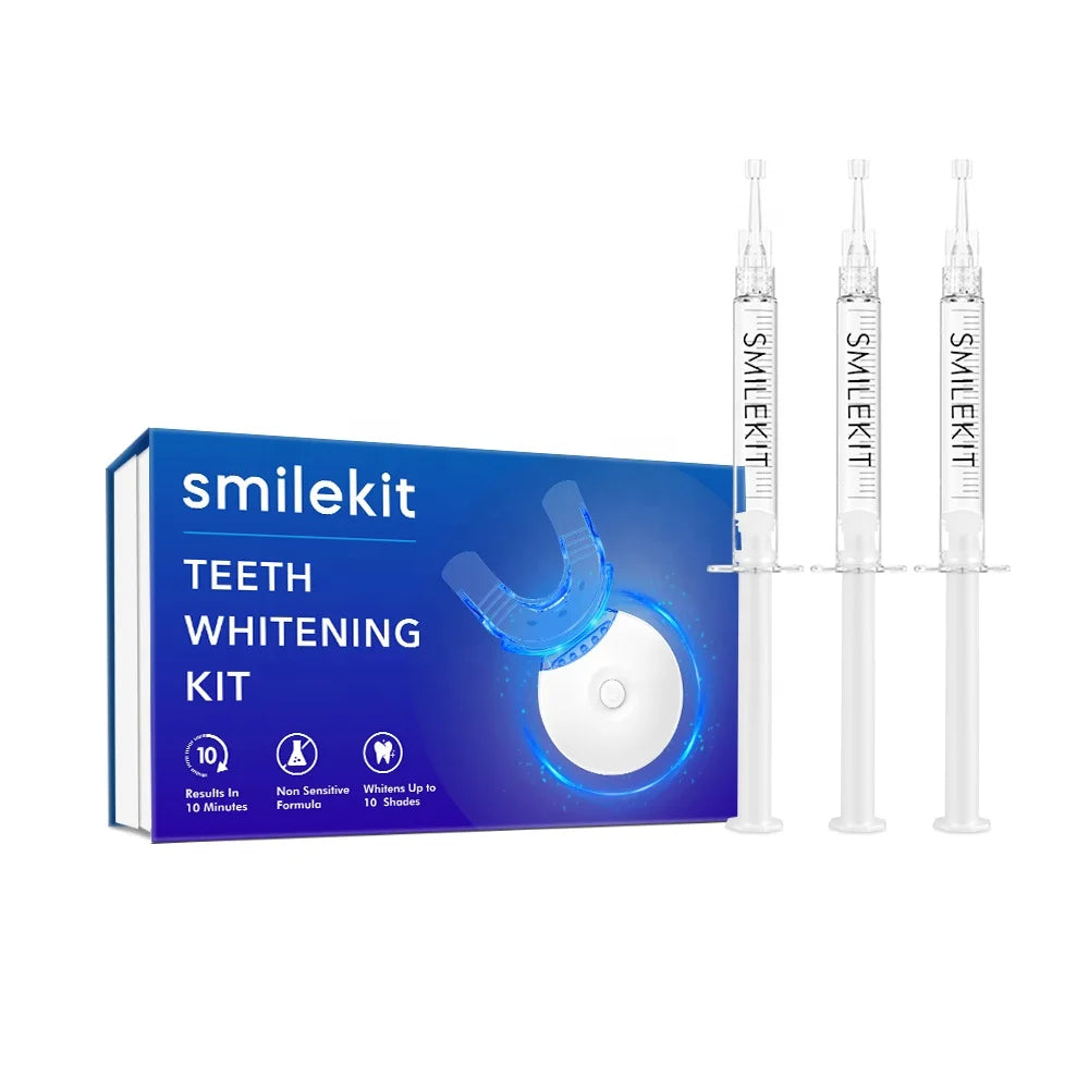 Smilekit Luxury Boxed Tooth Bleaching Kit Home Set Wholesale Teeth Whitening Kits Private Logo With Gel Syringe