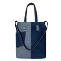 Wholesale Custom Large Capacity Women's Denim Tote Bag Casual Stitching Shoulder Crossbody Zipper Closure Leather Canvas Two