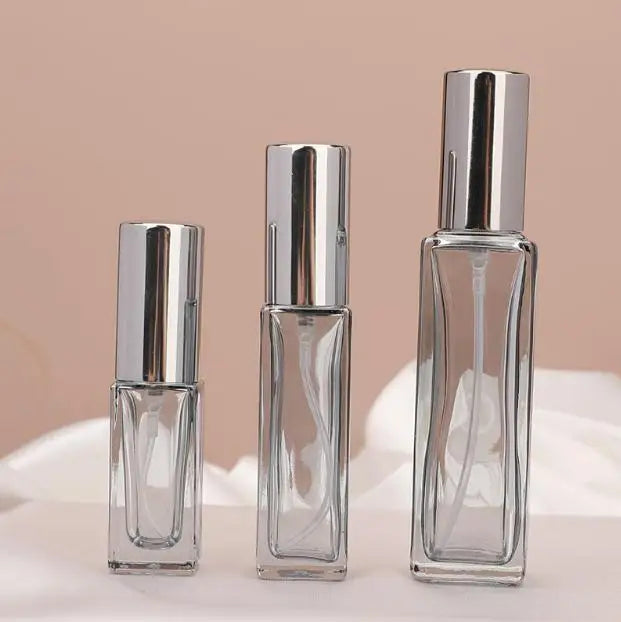 Custom Labels Small Spray square Shape Empty 5ml 10ml Gray Color Glass Portable Mini Refillable Perfume Bottle with Spray