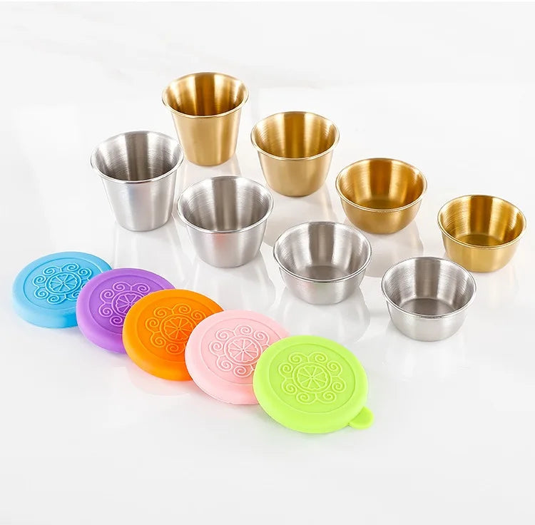 Wholesale SS304 Eco-Friendly Condiment Ketchup Individual Dipping Dish 1.5oz Sauce Cups