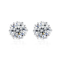 Gra Luxury Ladies 0.5CT Snowflake Earrings 925 Sterling Silver Unusual Sparkling Moissanite Diamond for Wedding Parties