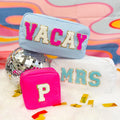 Custom Alphabet Embroidery Towel Letter 6 Cm Chenille Letter Patches Iron on for Cosmetic Bag