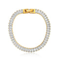 Dainty Shiny Cubic Zirconia Diamond Tennis Bracelet Femme 18K Gold Plated Stainless Steel Bracelet for Women Waterproof Jewelry