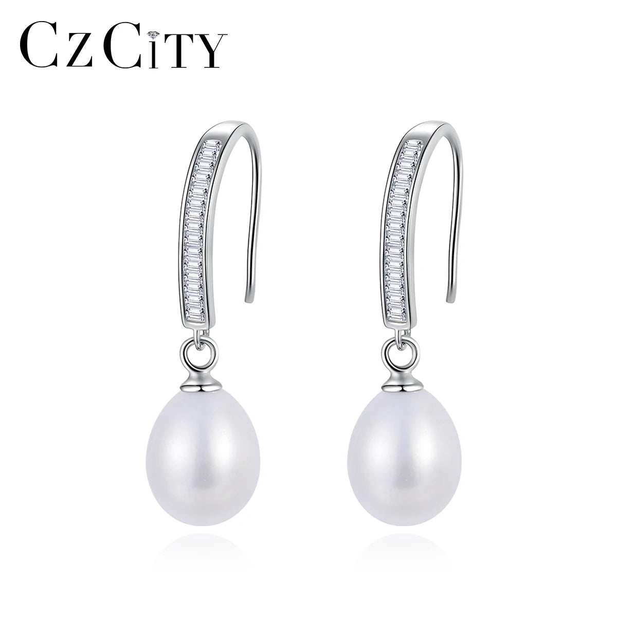 LUOTEEMI Fine Jewelry Earing Woman Bridal Designer Christmas Wedding Elegant 925 Pearl Drop Earrings