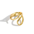 Party Jewelry for Men and Women Infinity Handmade Loop Bypass Ring 925 Sterling Silver Double Loop Wide Ring