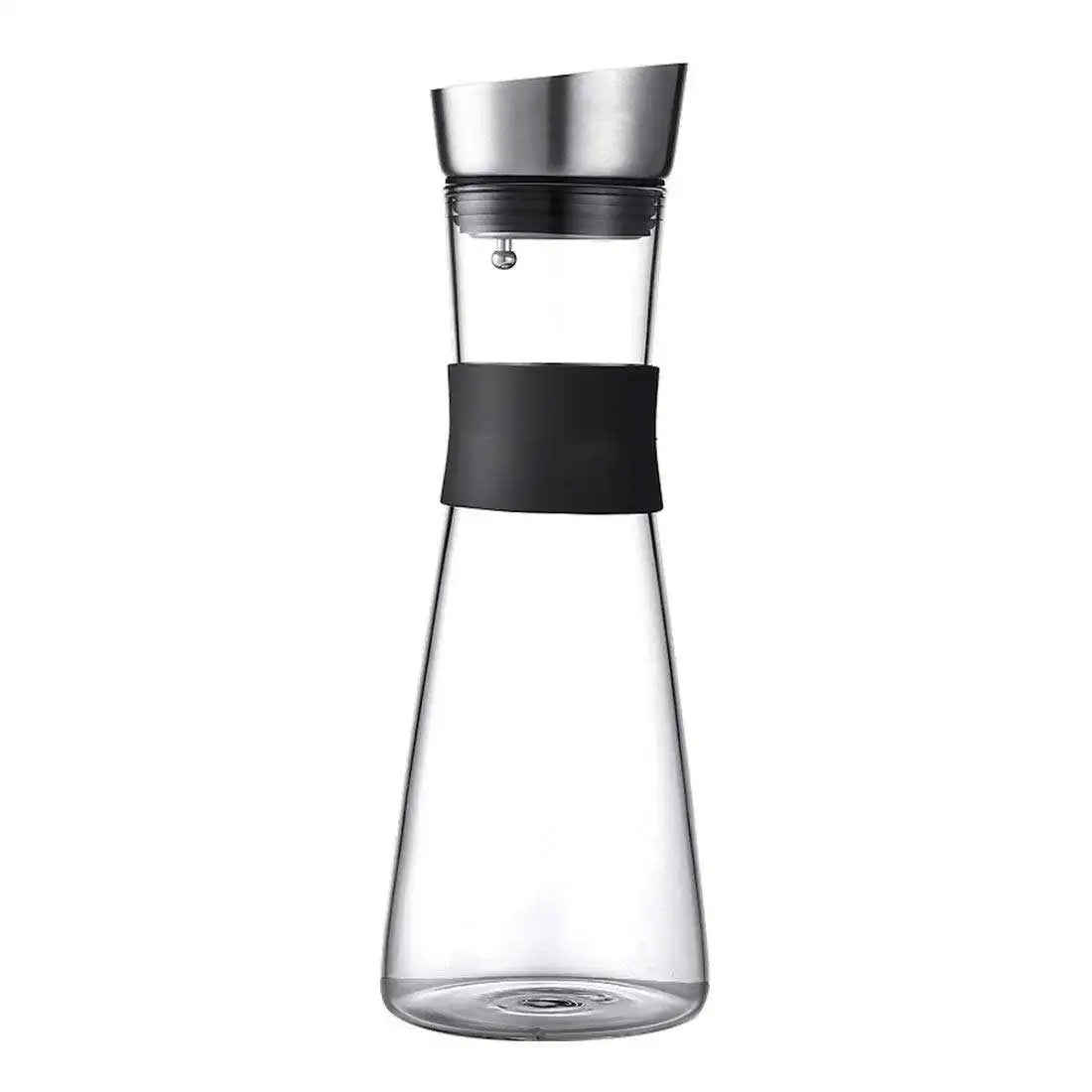 Borosilicate Glass Water Carafe Glass Steel Bedside Water Filter Pitcher Carafe Decanter Cold Water Jug with Lid