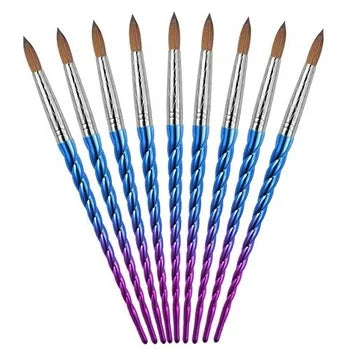 Hot Selling Shiny Crystal Liquid Nail Art Pen#2-16 Size Brush Round Blooming 100%  Kolinsky Acrylic Nail Brush Wholesale