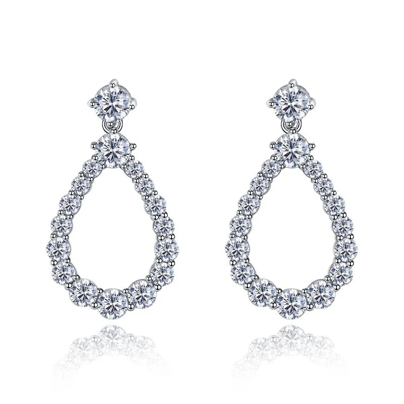 New Trendy Jewelry 925 Silver Heroes Pear Shaped Water Drop CZ Earrings Personality Fashion Jewelry