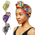 Single Layer Polyester Elastic Top Knotted Pattern Fashion Headwrap African Turban for Women