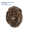 Criuswig Indian Remy Toupee 80% Low Density 8x10 6 Inch Full Swiss Lace Stock Toupee for Men