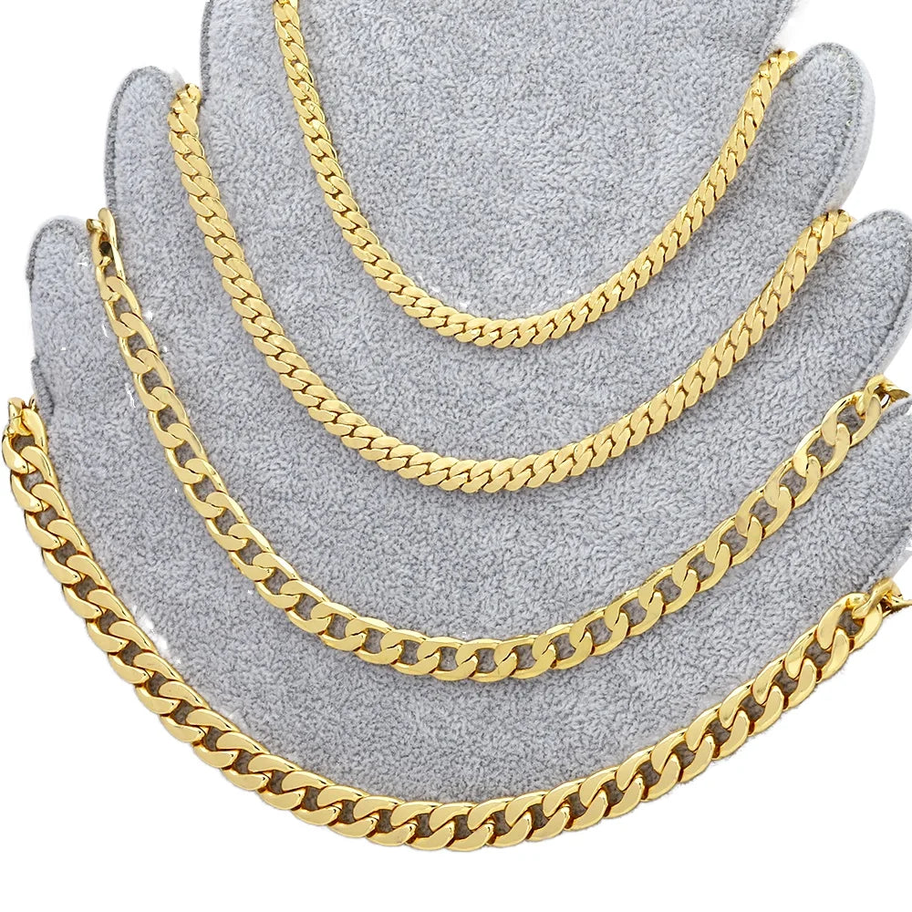 JINXIUXING Hot Sale Long Chain Necklace for Men/Women Copper Gold Hip Hop Style With Pearl and Zircon Beads for Gifts Weddings