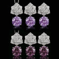 High Quality Luxury Cut Roland Petal Pendant Necklace Sparkling Zircon Earrings Necklace Bridal Engagement Jewelry