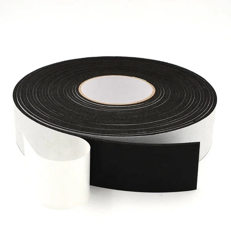Free Samples Self Adhesive Good Quality High Density Strong Multipurpose Black PE Rubber Foam Tape for Air Conditioner Sealing