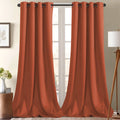 Nordic Style Solid Color Luxury High Blackout Curtain Orange Thermal Insulation Home Curtain Window with 2 Panels