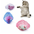 Solid Color Steel Wire Spring Fur Mouse Cute Modeling Kitten Pet Toy Popping Rat in Spring Cage Cat Toy