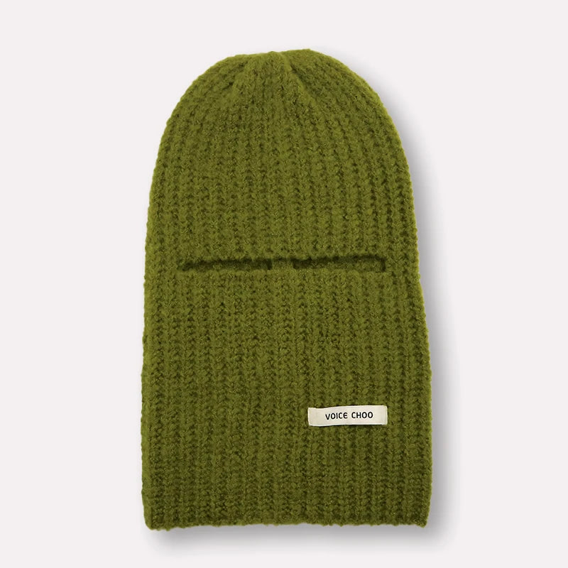 Custom Ribbed Knit Winter One 1 Hole Balaclava Ski Mask With Logo