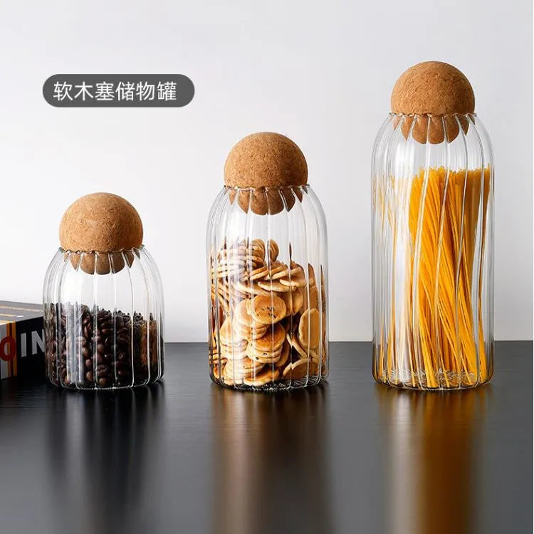 Kitchen Accessories Jar Storage Bottles Kitchen Storage Containers With Cork Ball