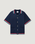 Custom Design Logo Mesh Short Sleeve Cotton Mesh Summer Beach Hollow Out Knitted Polo T-shirt Men Crochet Shirt