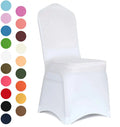 50Pcs White Polyester Stretch Washable Chair Covers for Wedding Banquet Party Events with Spandex