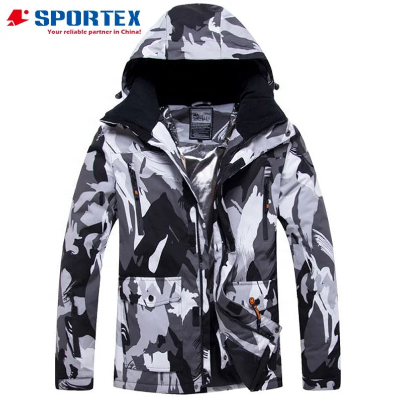 Wholesale Waterproof Allover Print Men's Ski Jacket Mens Ski Wear Ski Clothes for Men