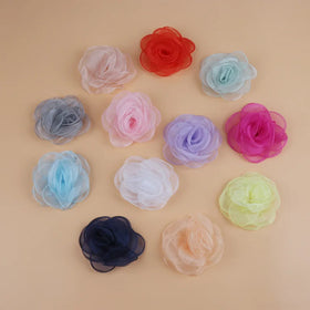 Good Quality 10 Chiffon Fabric Flower Decoration Flower Lace Chiffon Flower Patch Clothing Accessories