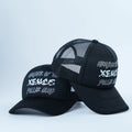 Custom Printed Logo Trucker Hat with Puff Printing Denim and Canvas Fashion Style for Outdoor Beach Cycling Casual Use