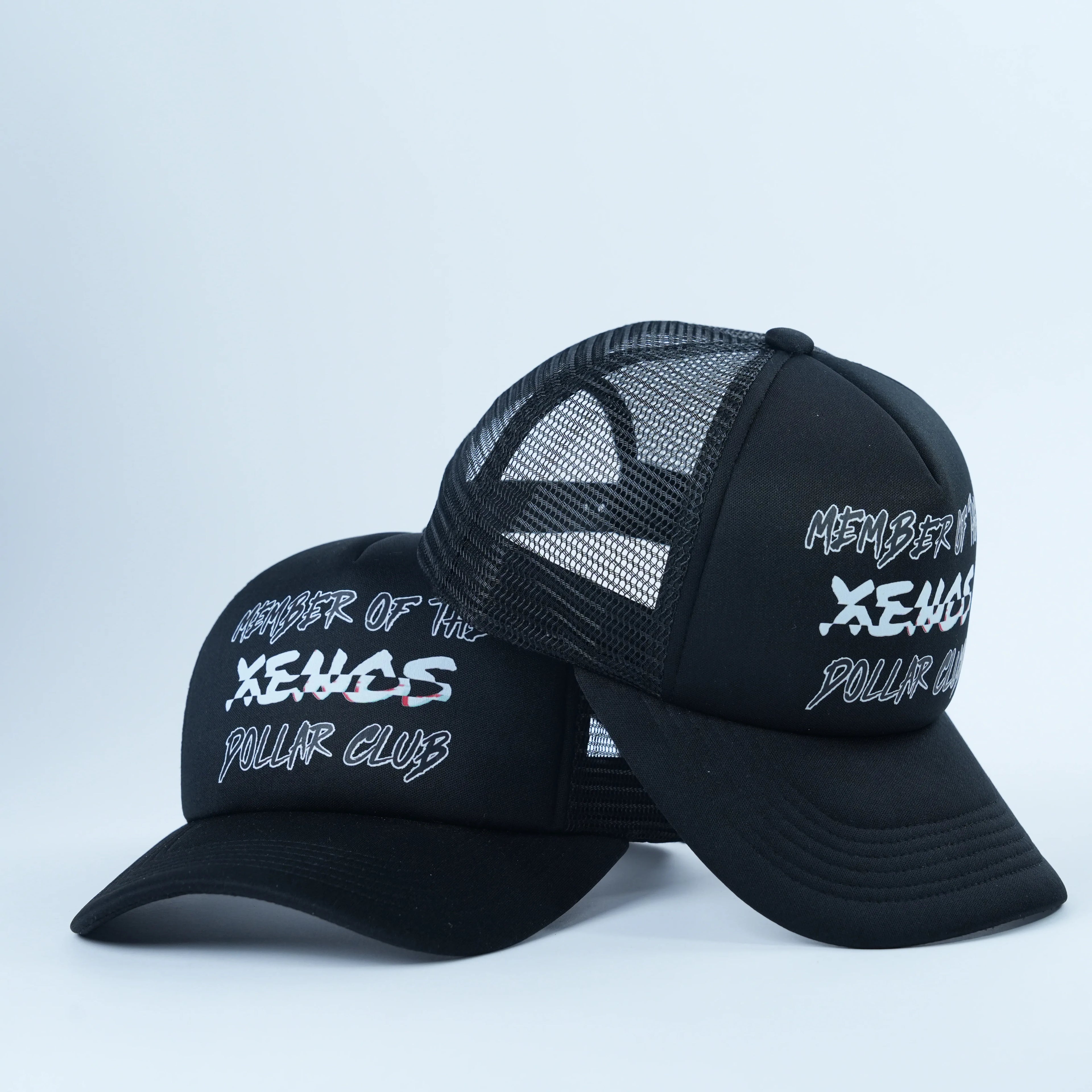 Custom Printed Logo Trucker Hat with Puff Printing Denim and Canvas Fashion Style for Outdoor Beach Cycling Casual Use