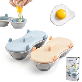 Wholesale Egg Poacher Microwave Double Egg Cooker Plastic Egg Yolk White Separator with Kitchen Gadgets