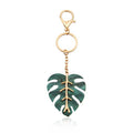 Hot Sale Green Red Leaf Shape Metal Stainless Steel Key Chain for Promotion Gifts