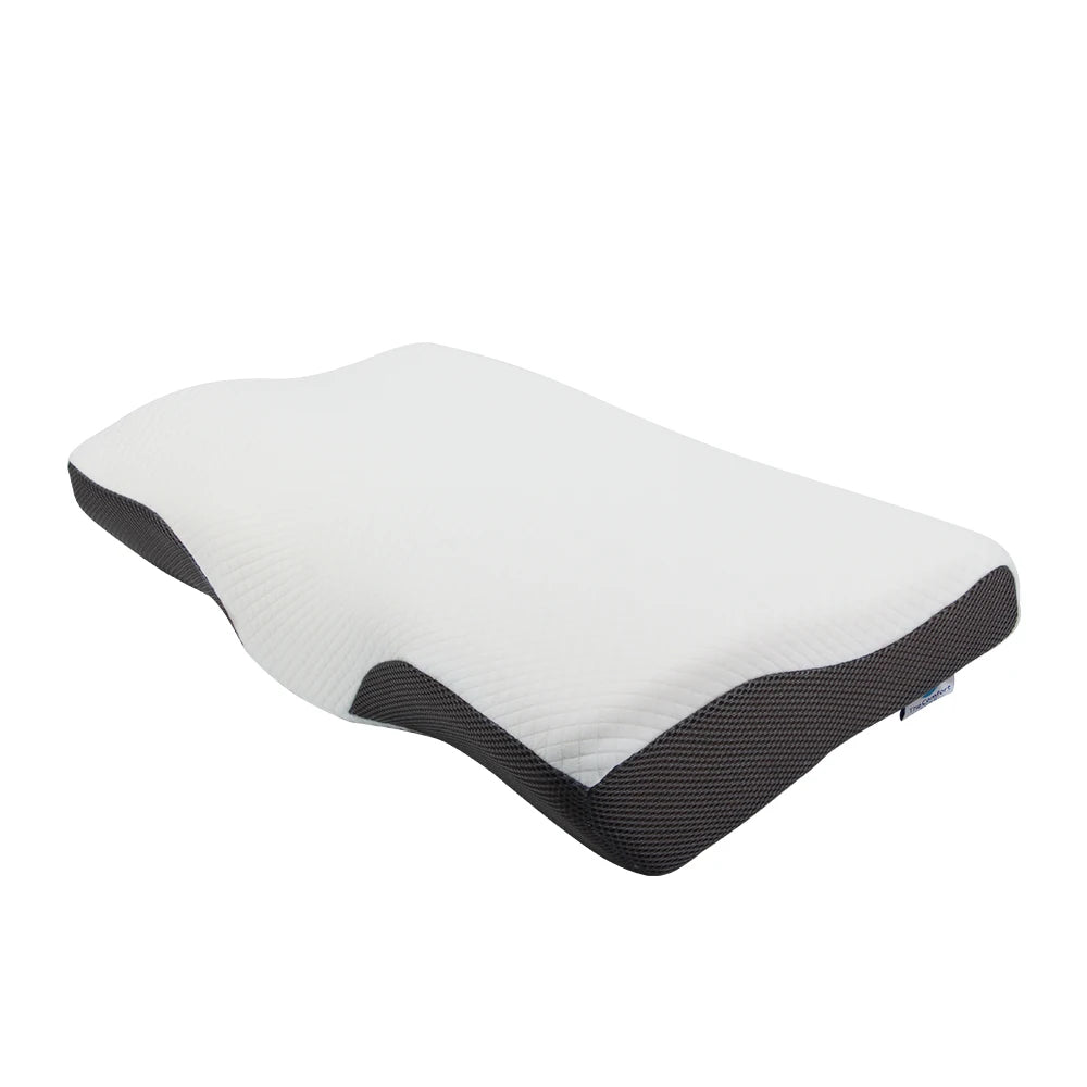 Cheap Price Eco-Friendly Orthopedic Cervical Pillow Memory Foam Wave Shape 100% Polyester Cover Solid Pattern Neck Support