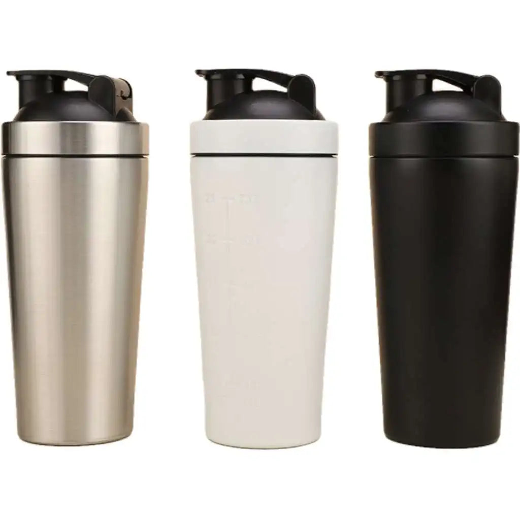 Customizable Logo Metal Stainless Steel Water Bottle Printed Brand 304 Insulated Mixer Custom Protein Shaker Cup Bottle