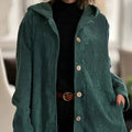 Women's Street Single Breasted Cardigan Jacket 2025 Women's New Style Hooded Loose Fitting Women's Corduroy Casual Coat Femme
