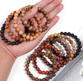 Natural Wooden 8mm Bracelet Women Healing Balance Sandalwood Rosewood Beaded Men Women Tibetan Mala Prayer Meditation Bracelet