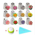 14pcs Bake Accessories Cake Decoration Tools Piping Bags and Tip Cake Russia Nozzle Piping Tip Sets