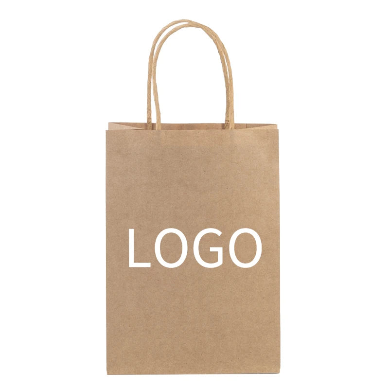 Custom Eco-Friendly Kraft Paper Christmas Craft Bags with Handles Matt Black and Green Laminated for Shopping