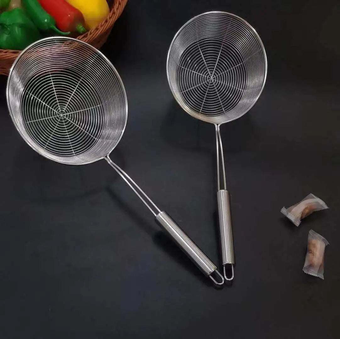 Multiple Sizes Stainless Steel Deep Colander Hot Pot Scoop Colander Kitchen Strainer Restaurant Skimmer Accessory Utensils