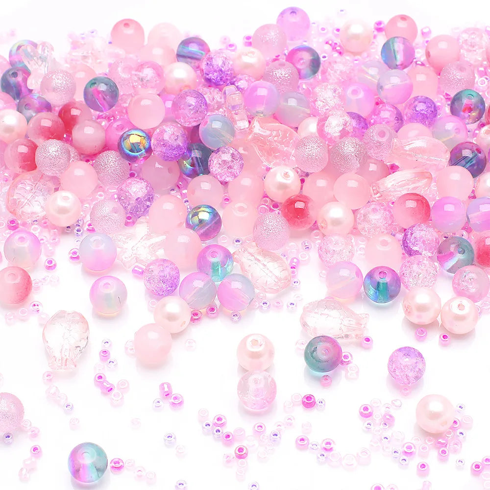 2025 Crystal Wholesale 8MM Candy Round Glass Beads Small Fish Sea Star Seed Beads Mixed Colors Beads for Jewelry Making