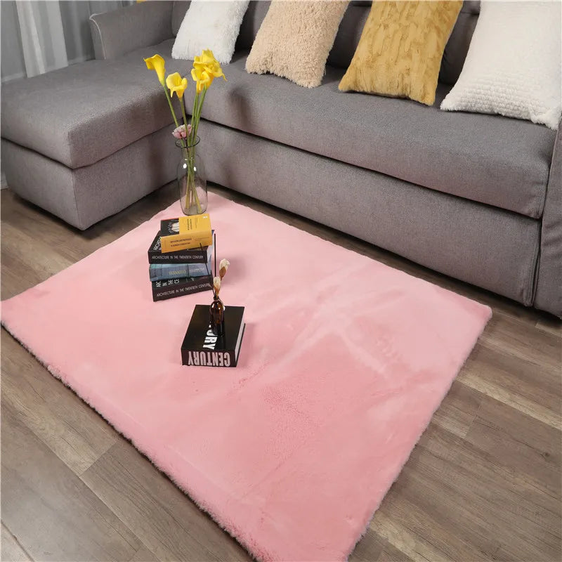 Soft Fake Fur Rug Short Fur 2cm Pile Faux Rabbit Fur Rug and Carpet