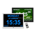 Pros 15" Extra Large Digital Calendar Clock Auto DST Medication Reminders Custom Alarms Seniors Elderly Analogue Dementia Clocks