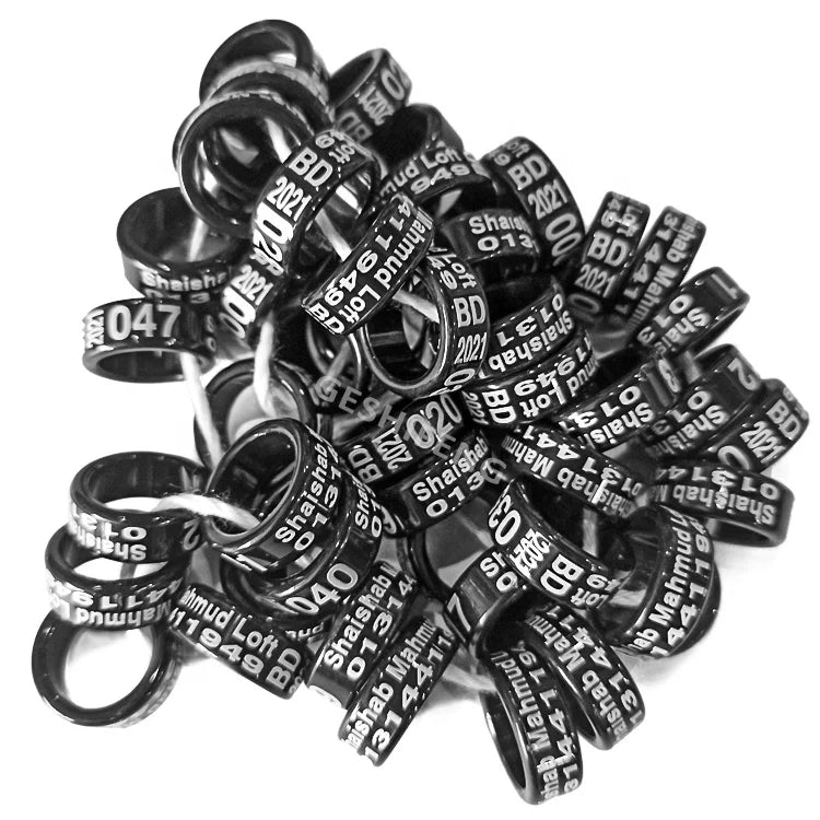 All Countries Vertical Injection Plastique Bird Ring Pliers Top Light Green Colour Customised Pigeon Bands