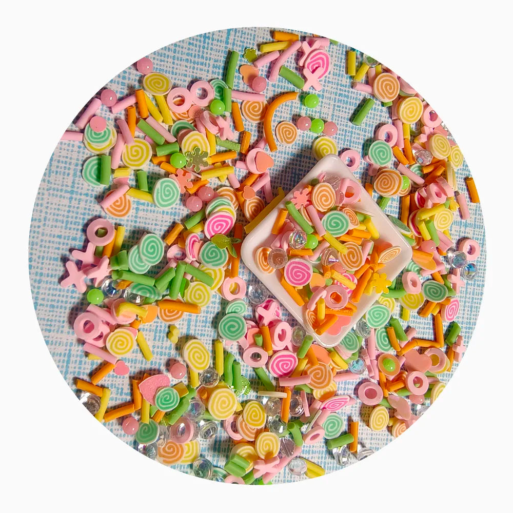 DIY Slime Supplies Filler Craft Christmas  Candy Cake Roll  Mixture Polymer Clay Slices Sprinkles