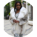Luxurious Thick Golden Fox Fur Women Genuine Fur Coat Clothing